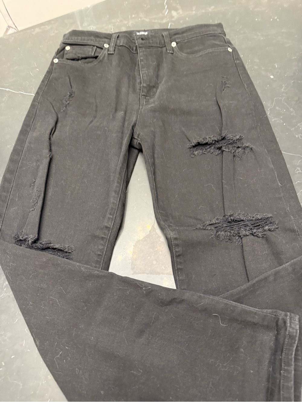 Hudson Jeans Black Bootcut Distressed Jeans